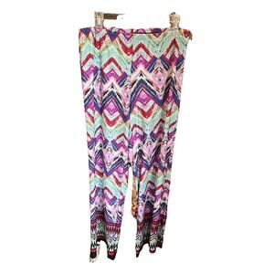 Sunny Leigh Wild Hippie Boho Festival Wide Leg Palazzo Pants Size Large